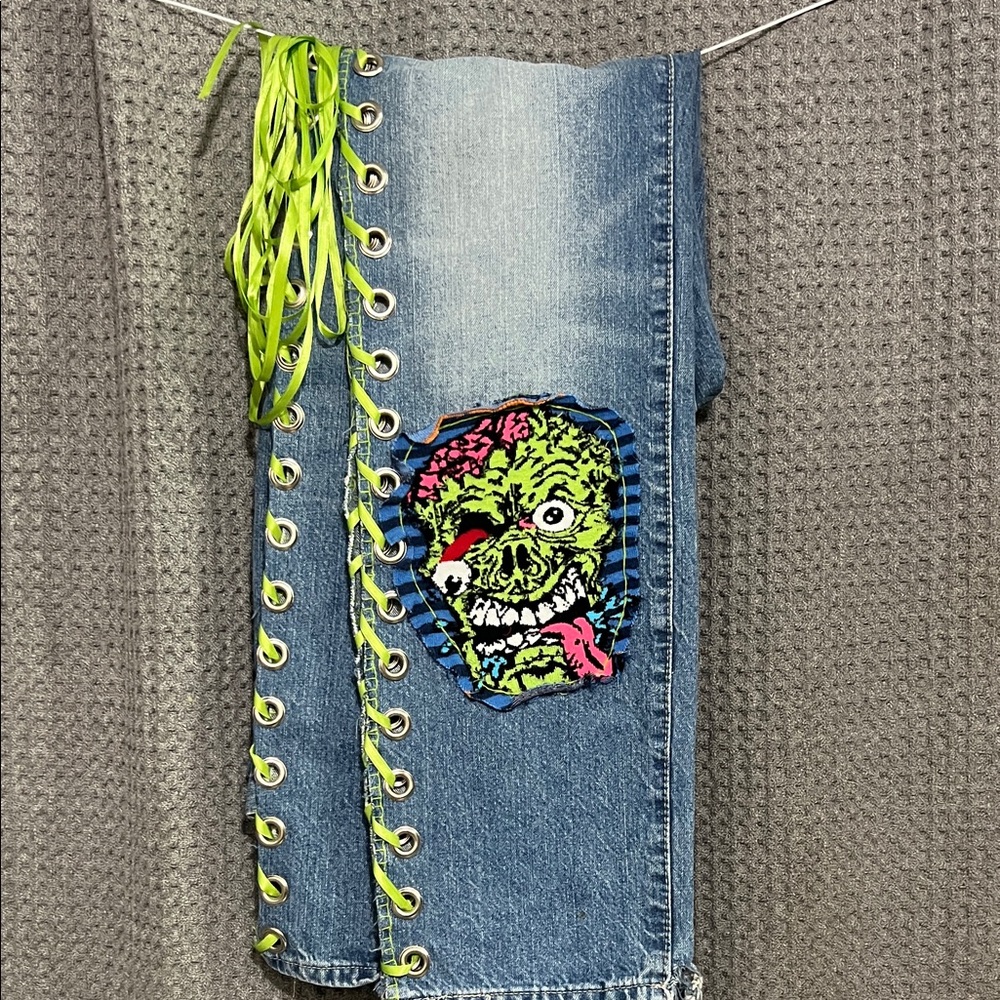 Stylish Jeans with Zombie Accents